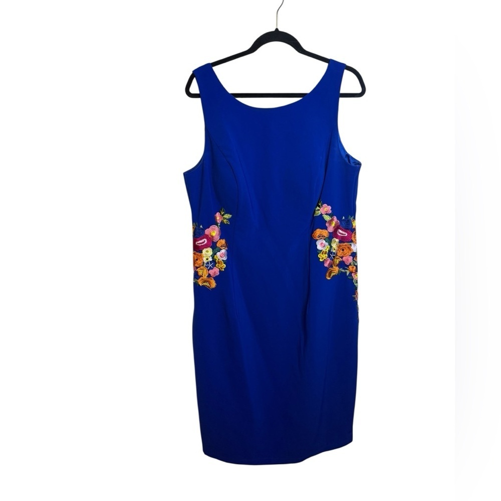 Chi Chi London Royal Blue Floral Embroidered Dress